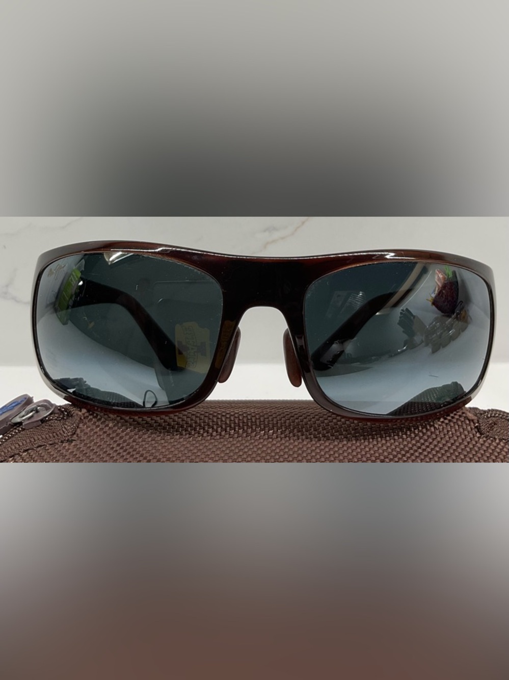 Maui Jim 419 Haleakala Sleek Brown Wrap Sunglasses